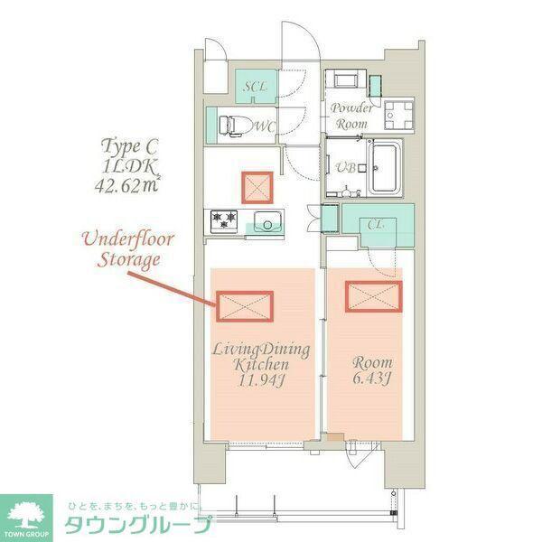 スプランディッド江東住吉(1LDK/6階)の間取り写真