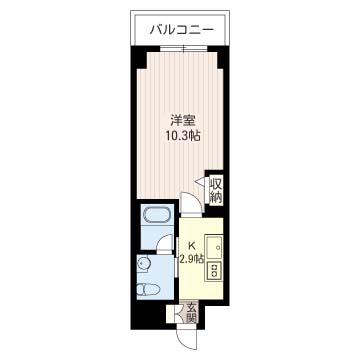 HISIDE TERRACE -AKABANE-(1K/3階)の間取り写真