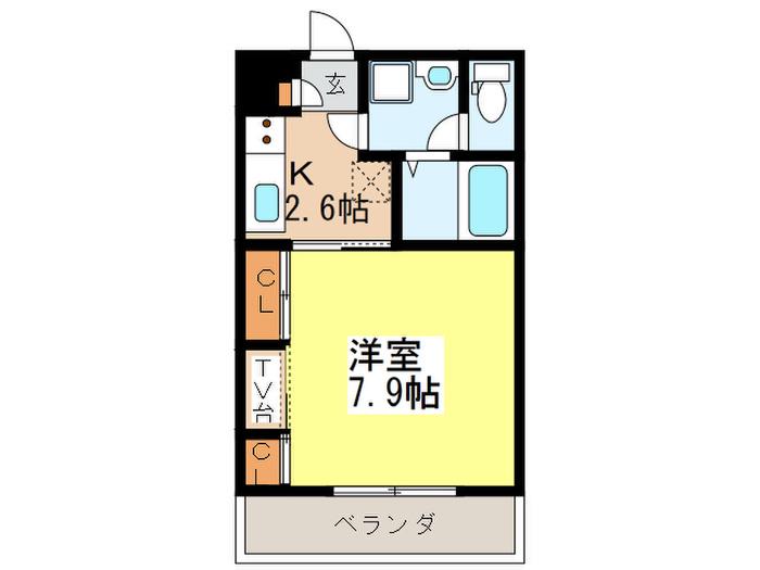 リブリ・E.G.O(1K/2階)の間取り写真