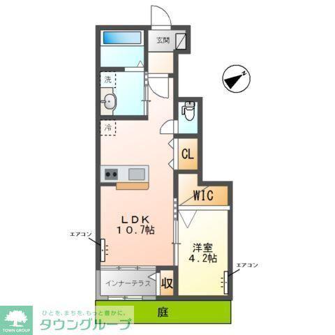 カルマティーCALMATI(1LDK/1階)の間取り写真