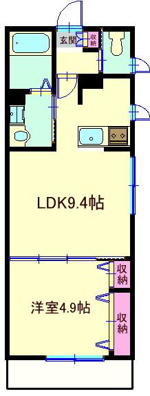 サンハイムサトウ参番館(1LDK/1階)の間取り写真