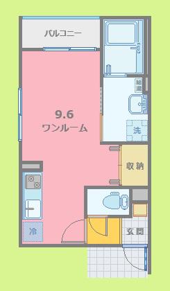 レガルバ橋本(ワンルーム/1階)の間取り写真