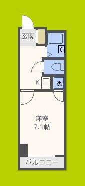 ヴェローノ新大阪南(1K/4階)の間取り写真