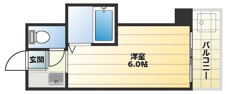 甲南ヤングマンション(1K/4階)の間取り写真
