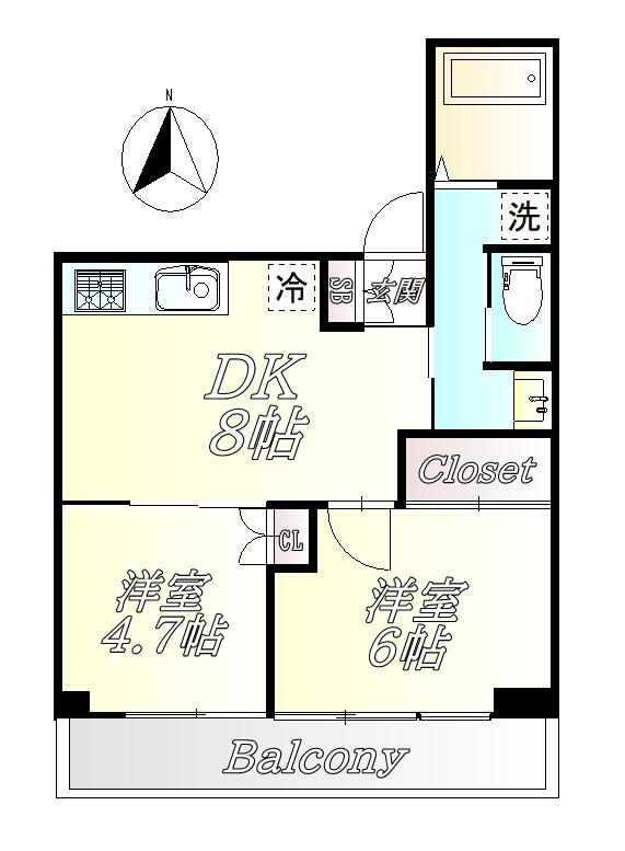 サンハイム豊玉(2LDK/3階)の間取り写真
