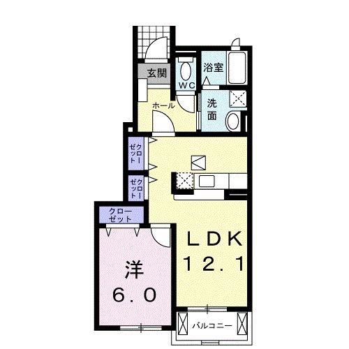 LIBRA HOUSE II(1LDK/1階)の間取り写真