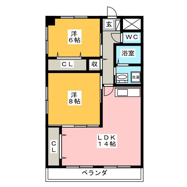 SPRING21(2LDK/2階)の間取り写真