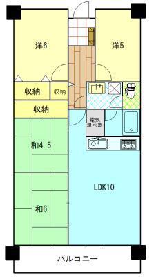 トーカンマンション八橋プラザ(4LDK/2階)の間取り写真