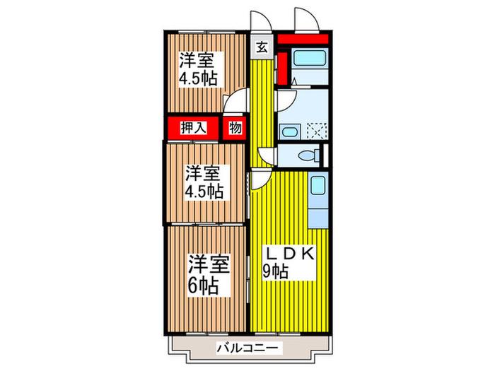 CASA・YOKO(3LDK/1階)の間取り写真