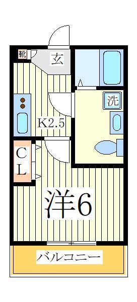 モダンオーク北柏(1K/3階)の間取り写真