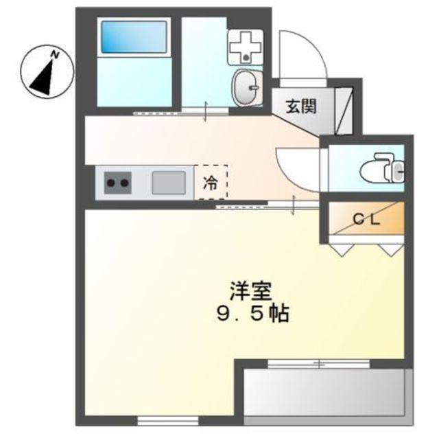 グレース横濱(1K/2階)の間取り写真