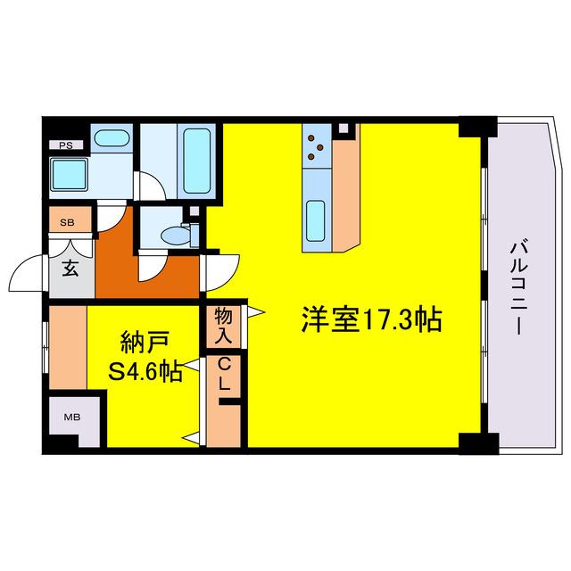 エクシアテラス梅田(ワンルーム/6階)の間取り写真