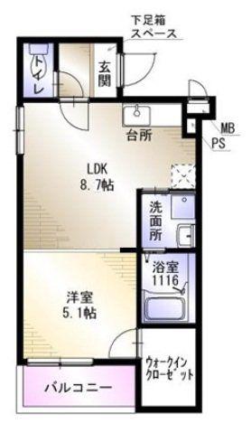フジパレスルポ(1LDK/1階)の間取り写真