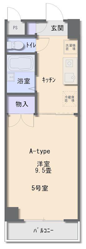 リヴィエールスタジオ(1K/3階)の間取り写真