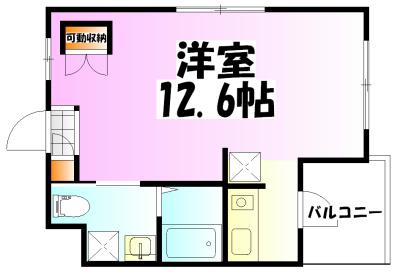 グラーテス・ワン(ワンルーム/3階)の間取り写真