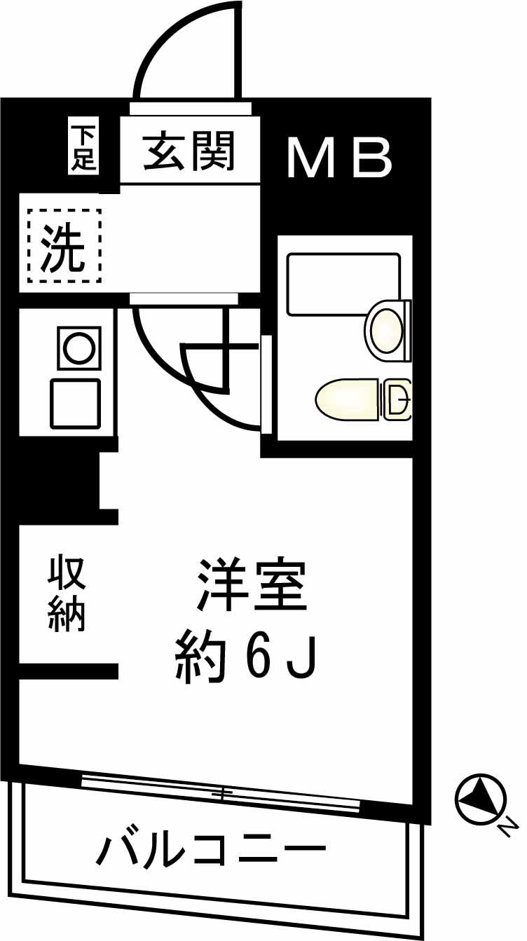 THEリアライズ(ワンルーム/4階)の間取り写真