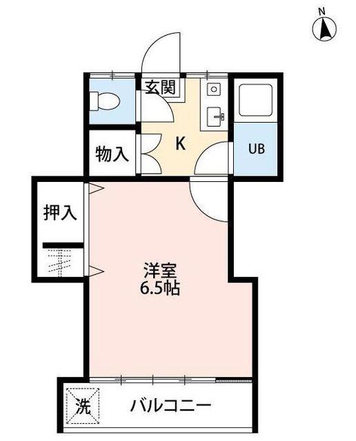 タカギハイツ(1K/2階)の間取り写真