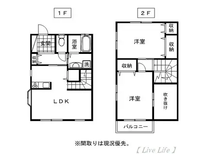 あさひメゾン(2LDK/2階)の間取り写真