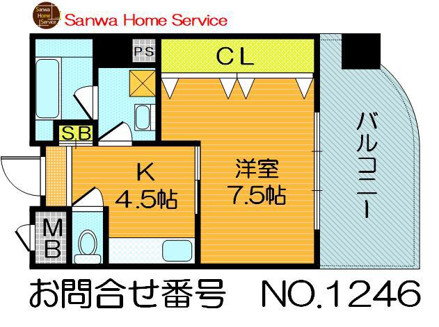 ジョイパーク鶴見(1DK/7階)の間取り写真