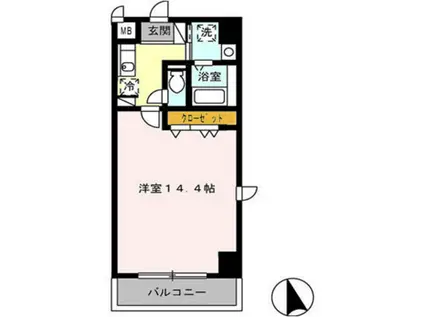 グリーンハイツ北口(1K/2階)の間取り写真