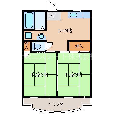 小森野ハイツ(2DK/3階)の間取り写真