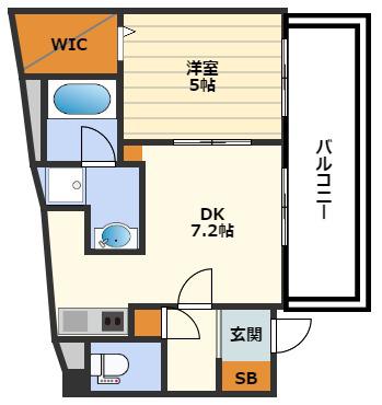 セイワパレス新梅田(1DK/9階)の間取り写真