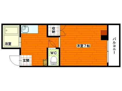 ハイツイシダIII(1K/3階)の間取り写真