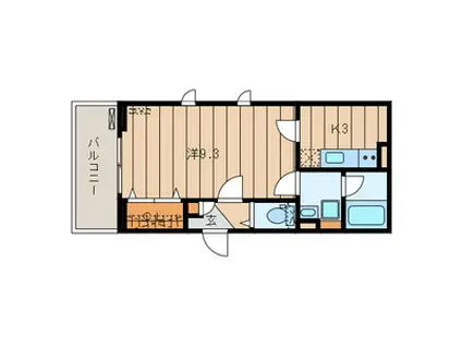 プランドール横浜(1K/3階)の間取り写真