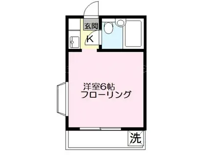 コーポセンガワ(1K/2階)の間取り写真