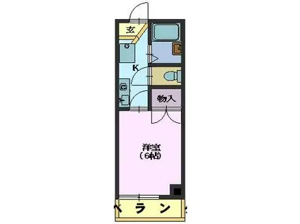 クレストMK穂波(1K/2階)の間取り写真