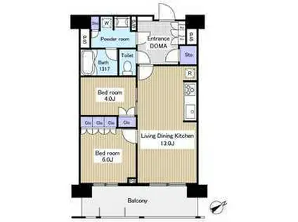 パークアクシス西船橋本郷町(2LDK/10階)の間取り写真