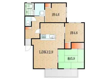 コート豊町(3LDK/2階)の間取り写真