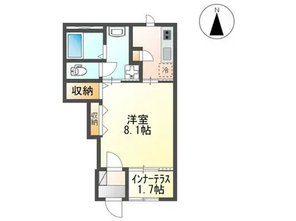 プラージュ小名浜(1K/1階)の間取り写真