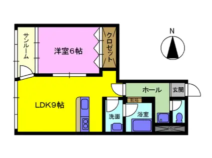 堀川ビル(1LDK/4階)の間取り写真