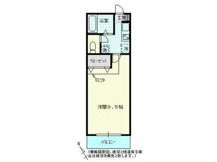 シェロスY・K小松島(1SK/2階)の間取り写真
