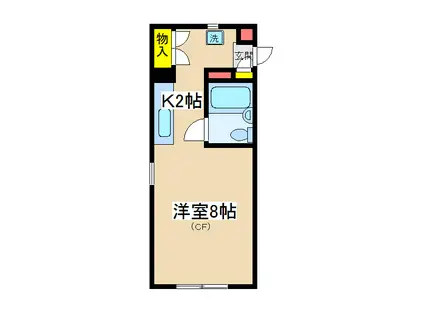 エステートピア芳賀(ワンルーム/1階)の間取り写真
