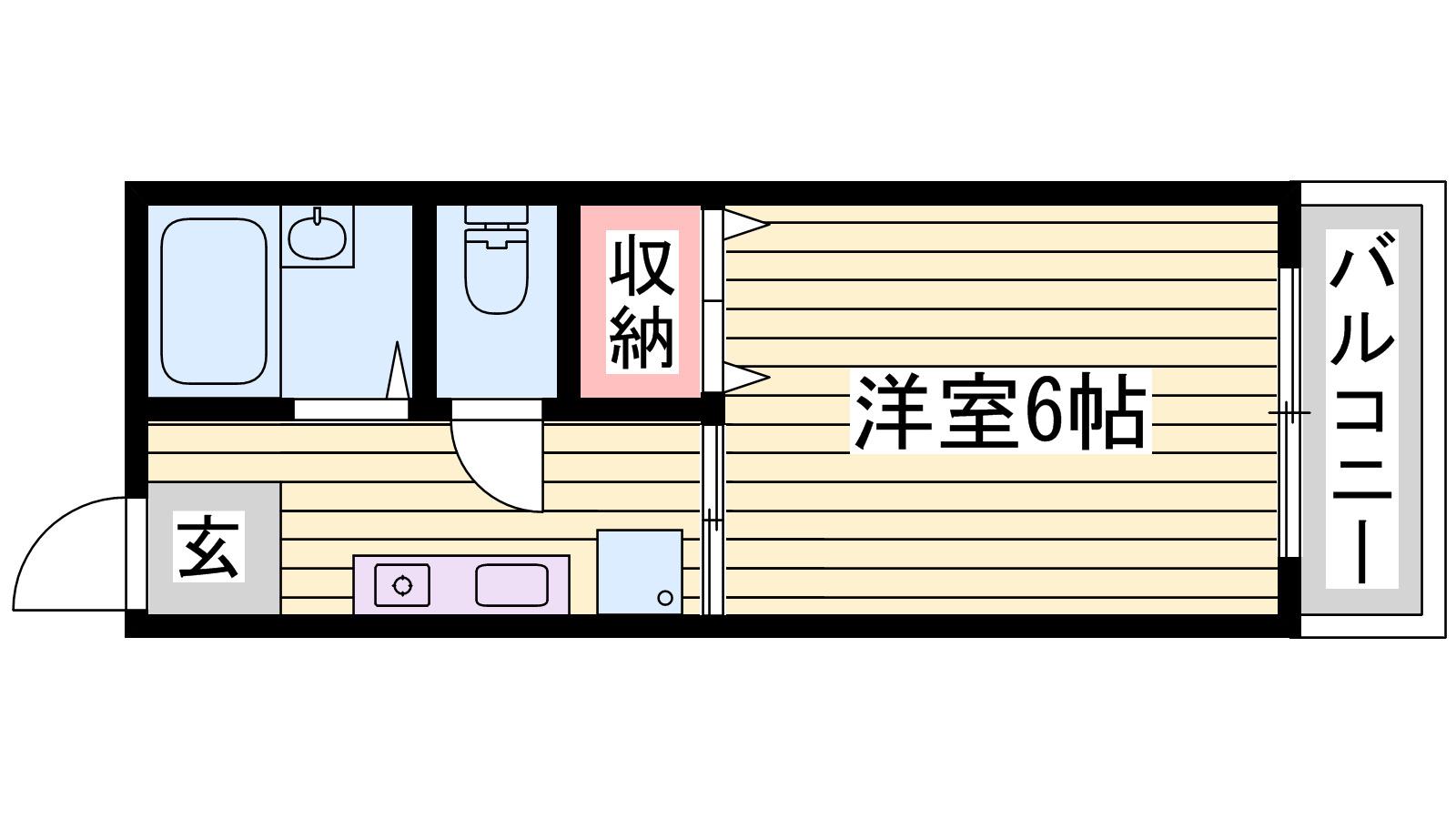 サンライズクイーン(1K/1階)の間取り写真