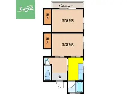 真浦アパート(2K/2階)の間取り写真