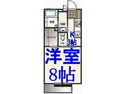 パインヒルズA(1K/2階)の間取り写真