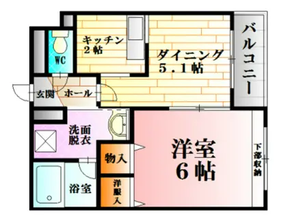 コンフォートYAMADA(1DK/1階)の間取り写真
