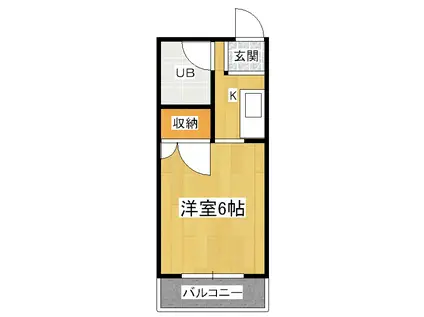 井上ハイツ(ワンルーム/2階)の間取り写真