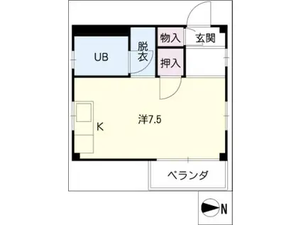 プレイス・メゾンKUROSE(1K/2階)の間取り写真