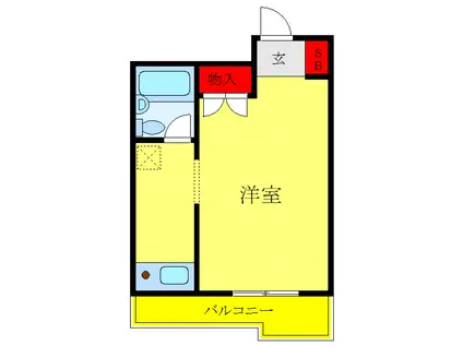 スカイコート赤羽(ワンルーム/4階)の間取り写真