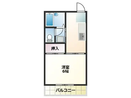 宇井ハイホームA(1K/2階)の間取り写真