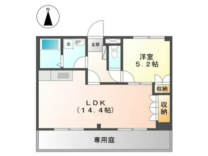 ルミナス西山本(1LDK/1階)の間取り写真