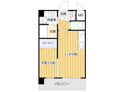 ベルヴェーレ新大阪(1LDK/3階)の間取り写真