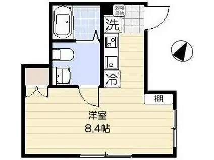 フォーリア加賀(ワンルーム/2階)の間取り写真