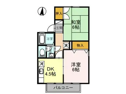 セジュールUESAWA A棟(2DK/2階)の間取り写真