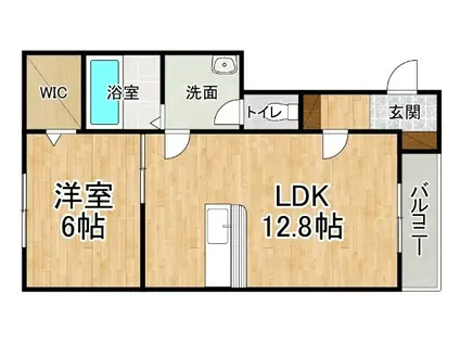 ＪＲ根室本線 帯広駅 徒歩117分 3階建 新築(1LDK/3階)の間取り写真