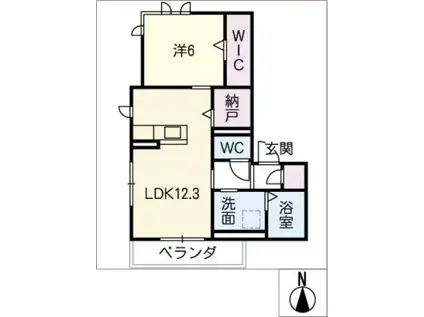 ＪＲ中央本線 勝川駅(ＪＲ) 徒歩7分 3階建 築7年(1LDK/3階)の間取り写真